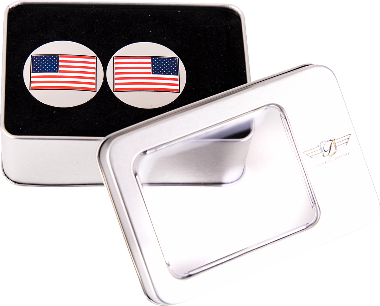 FIGURATI DESIGNS Swing Arm Covers - American Flag - Reversed FD20-AF-SS