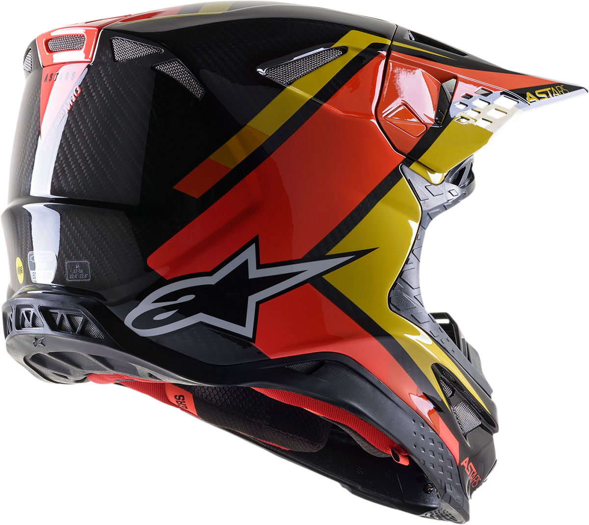 ALPINESTARS Supertech M10 Helmet - Meta 2 - MIPS® - Black/Yellow/Orange - Medium 8300422-1549-MD