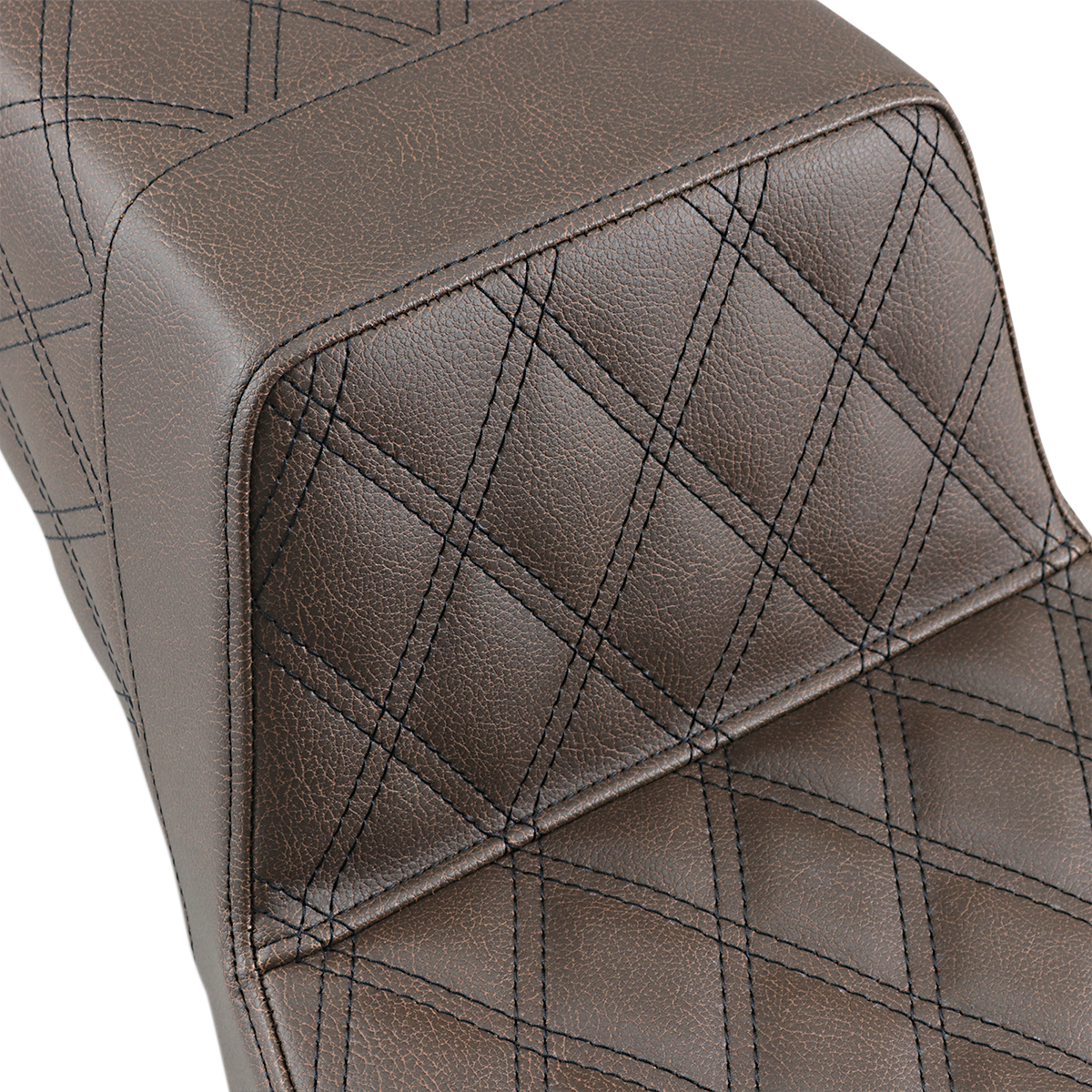 SADDLEMEN Step-Up Seat - Full Lattice Stitch - Brown 897-06-175BR