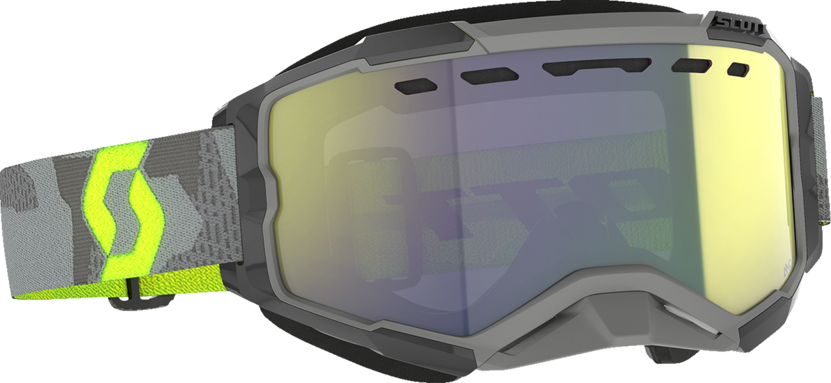 SCOTT Fury Snow Cross Goggle - Light Gray/Neon Yellow - Enhancer Yellow Chrome 278605-7697335