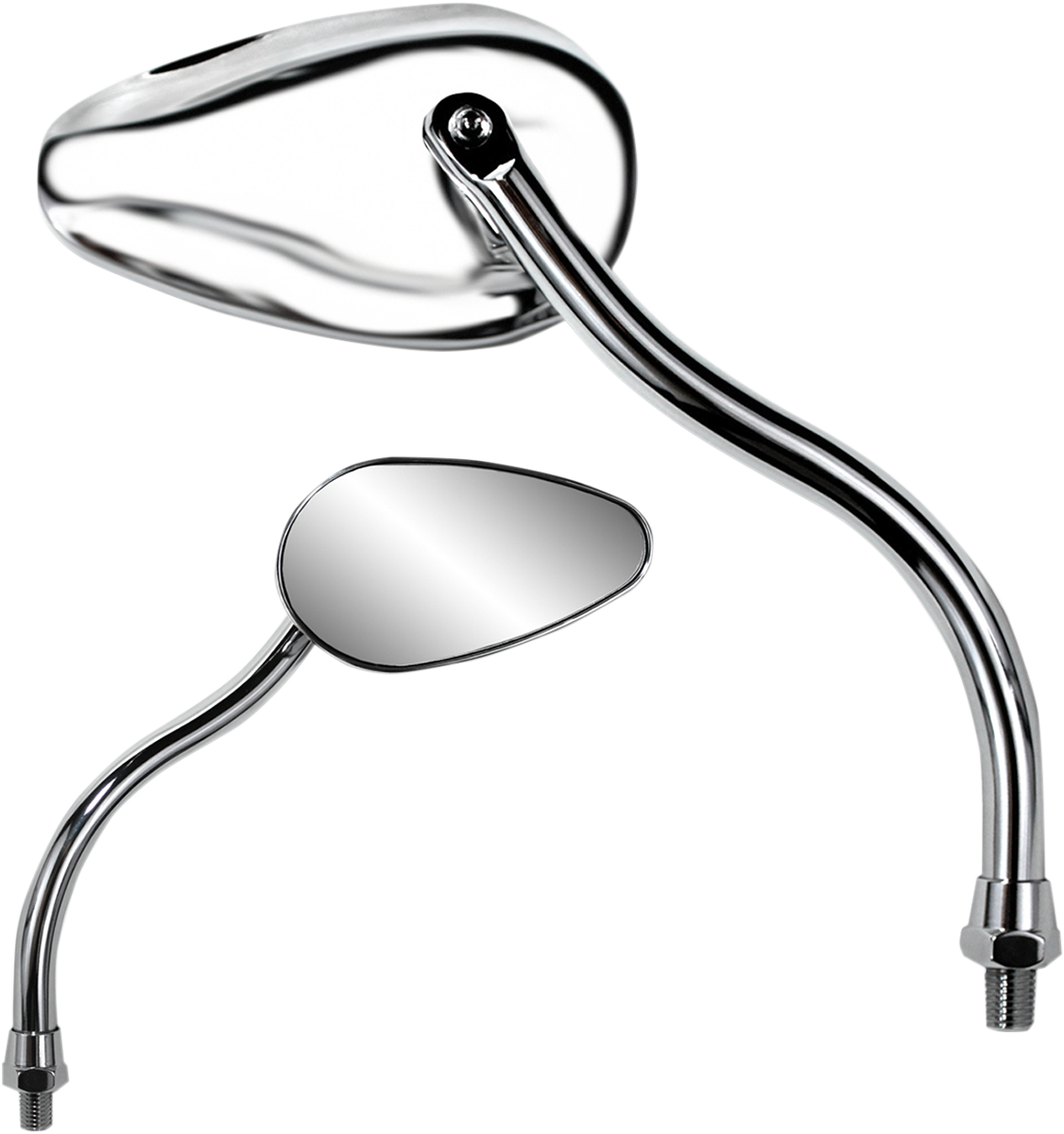 Parts Unlimited Mirror - Teardrop - Chrome 17061