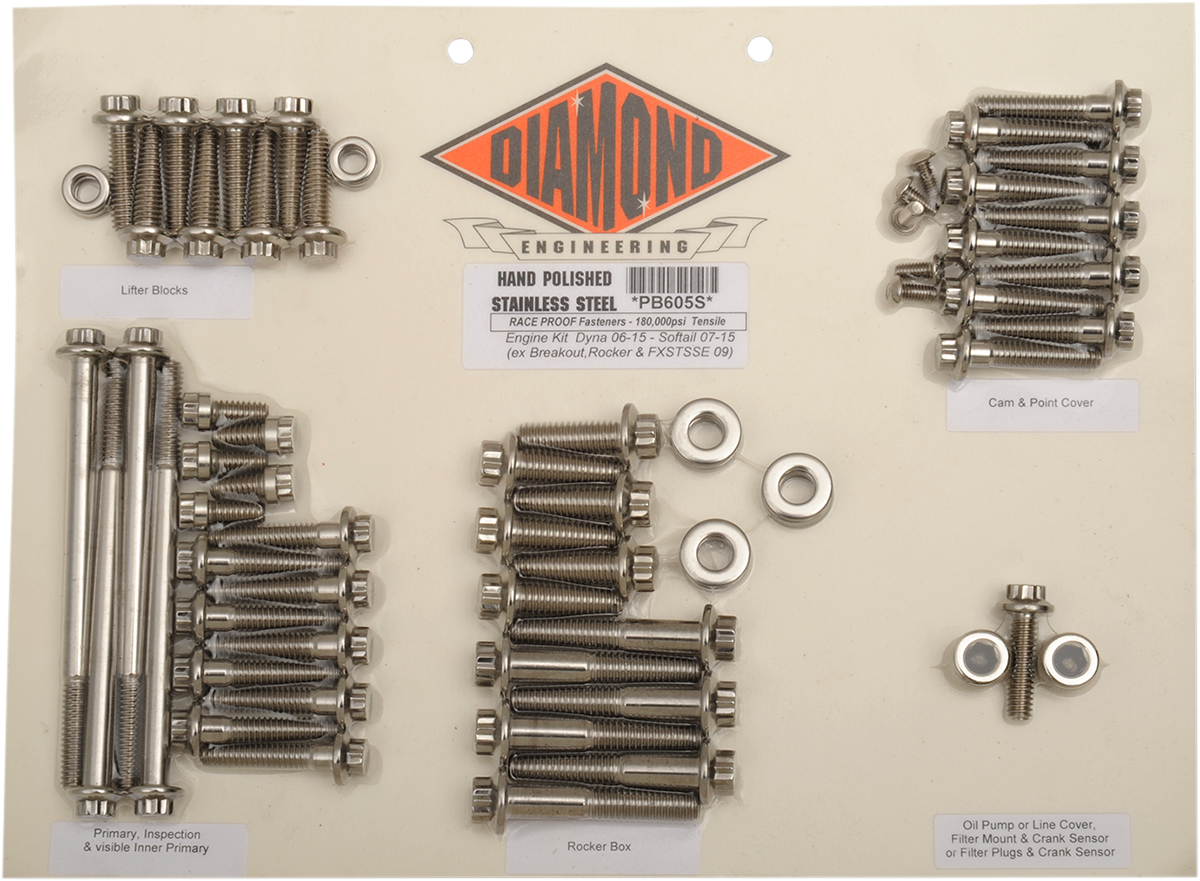 DIAMOND ENGINEERING Bolt Kit - Engine - Dyna PB605S