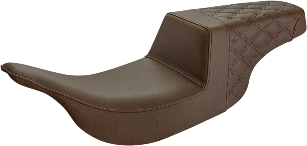 SADDLEMEN Step-Up Seat - Rear Lattice Stitch - Brown 897-07-173BR