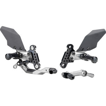 GILLES TOOLING Adjustable Rearset - Black/Chrome AS31GT3-Y15-B