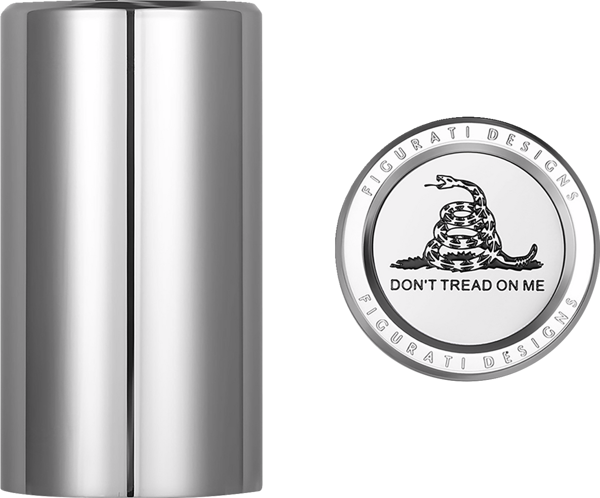 FIGURATI DESIGNS Docking Hardware Covers - Don't Tread On Me - Long - Stainless Steel FD40-DC-2545-SS