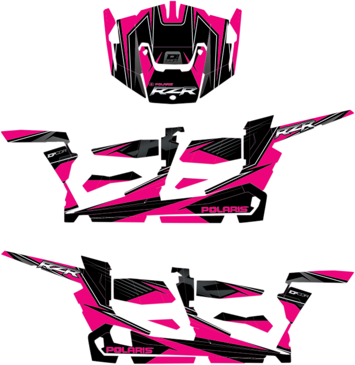 D'COR VISUALS Complete Graphics Kit - Pink/Black - 4-Door - RZR 20-60-113