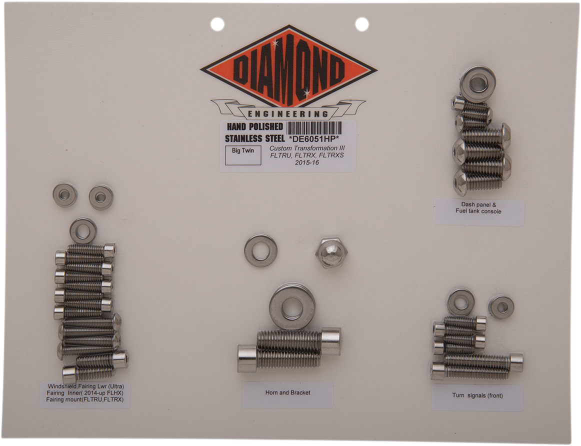 DIAMOND ENGINEERING Bolt Kit - Transformation - OE - FLT DE6051HP