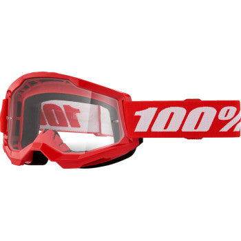 100% Strata 2 Goggle - Red - Clear 50027-00018