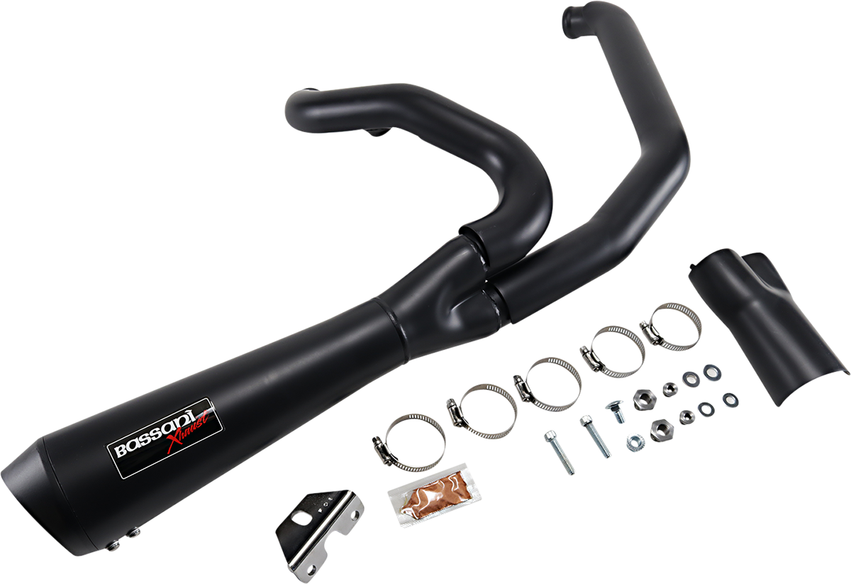 BASSANI XHAUST Short 2:1 Exhaust for FL - Black 1F42RB