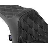 DRAG SPECIALTIES Predator III Seat - Double Diamond - Silver Stitched - FLT/FLH '23-'24 0801-1919