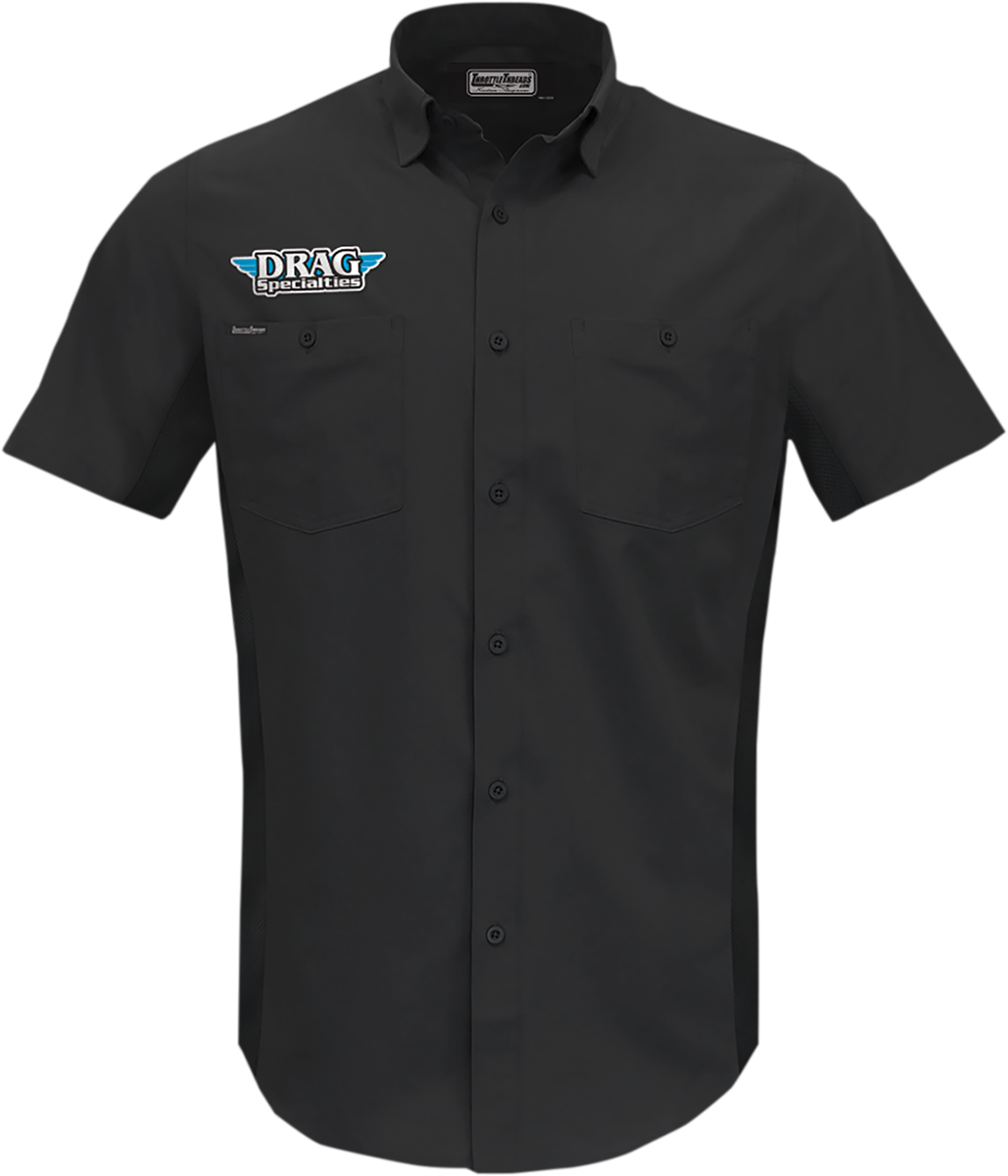 THROTTLE THREADS Drag Specialties Vented Shop Shirt - Black - Medium DRG31ST26BKMD