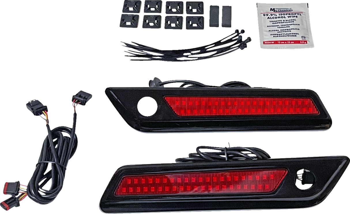 CUSTOM DYNAMICS Latch Light - Saddlebag - Dual Color - Red - Black CD-SBL-DC-RB