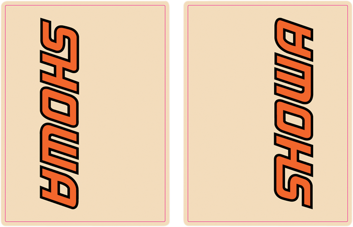 FLU DESIGNS INC. Upper Fork Decal - Showa - Orange/Black 1010