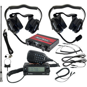 Kit de intercomunicador/radio y auriculares NAVATLAS - 2 asientos - Negro NI2RBHBK2