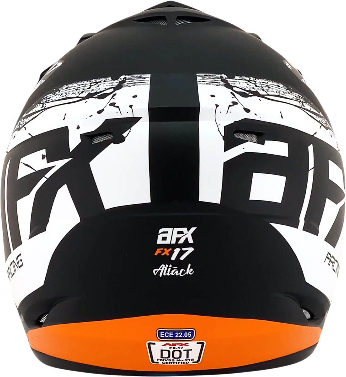 AFX FX-17 Helmet - Attack - Matte Black/Orange - XS 0110-7154