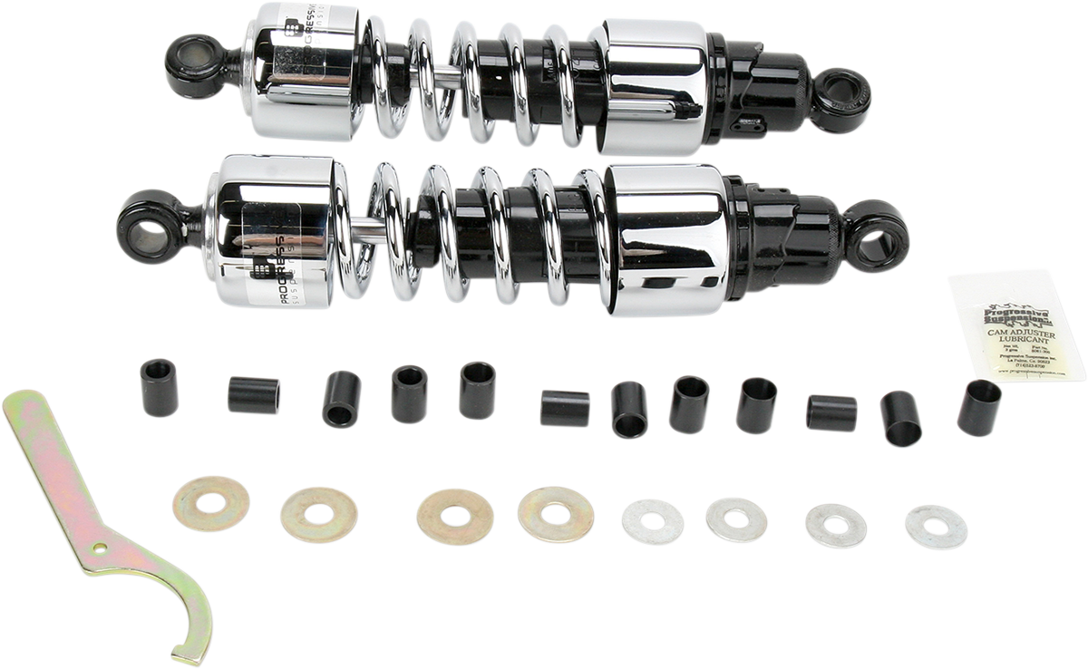 PROGRESSIVE SUSPENSION Shocks - 412 Cruiser Series - Chrome - 13" - Standard/Heavy Duty 412-4221C