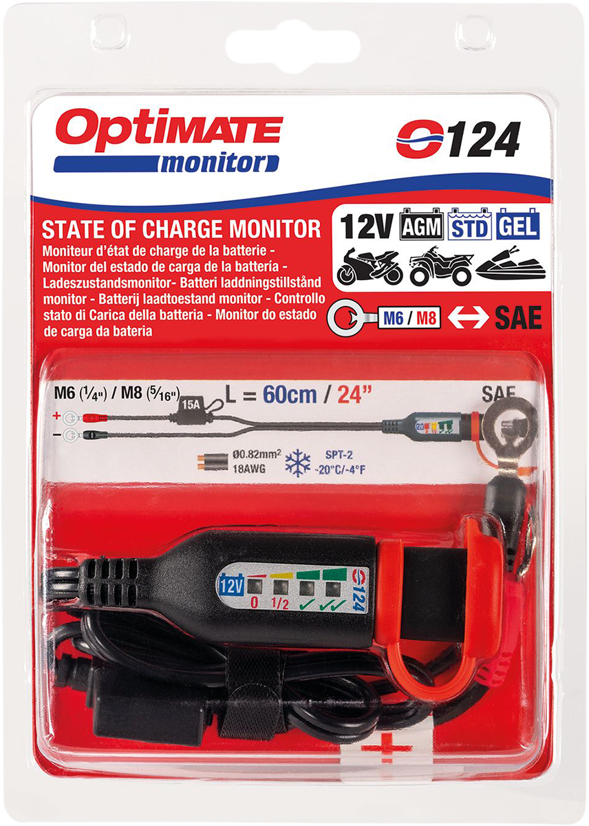 TECMATE Permanent Power Lead with Battery/Charge Status - 20" O-124