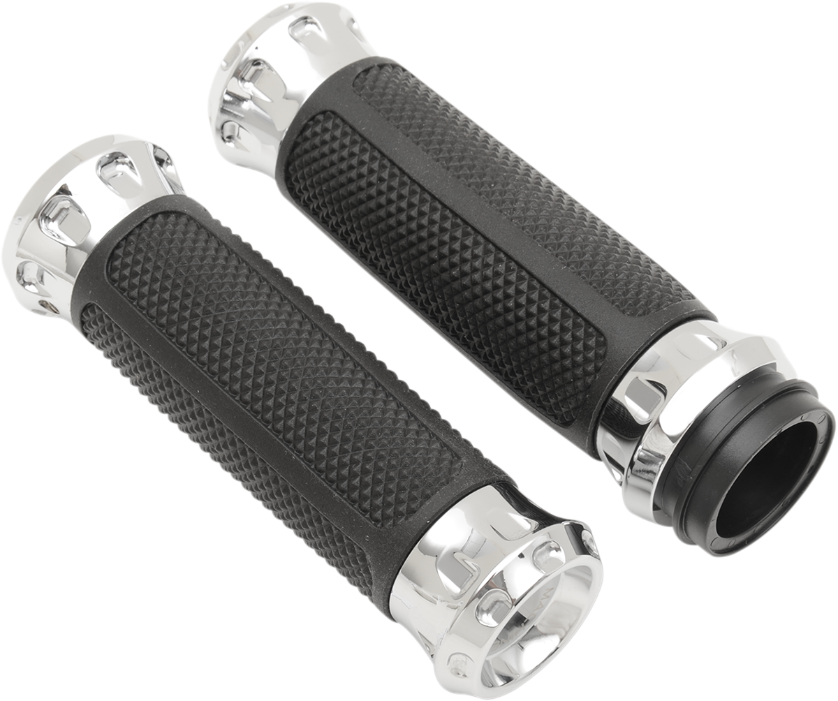 PERFORMANCE MACHINE (PM) Grips - Overdrive - TBW - Chrome 0063-2082-CH