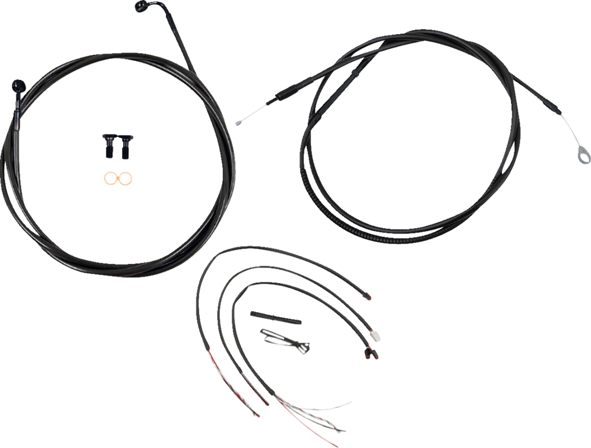 LA CHOPPERS Cable Kit- Quick Connect - 12" - 14" Ape Hanger Handlebars - Midnight LA-8156KT2-13M