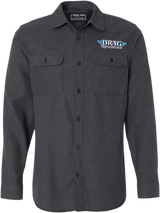 THROTTLE THREADS Drag Specialties Flannel Shirt - Charcoal - Small DRG24S82CHSR