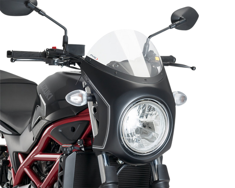 PUIG HI-TECH PARTS Semi-Fairing - Black - Clear Screen 3169W