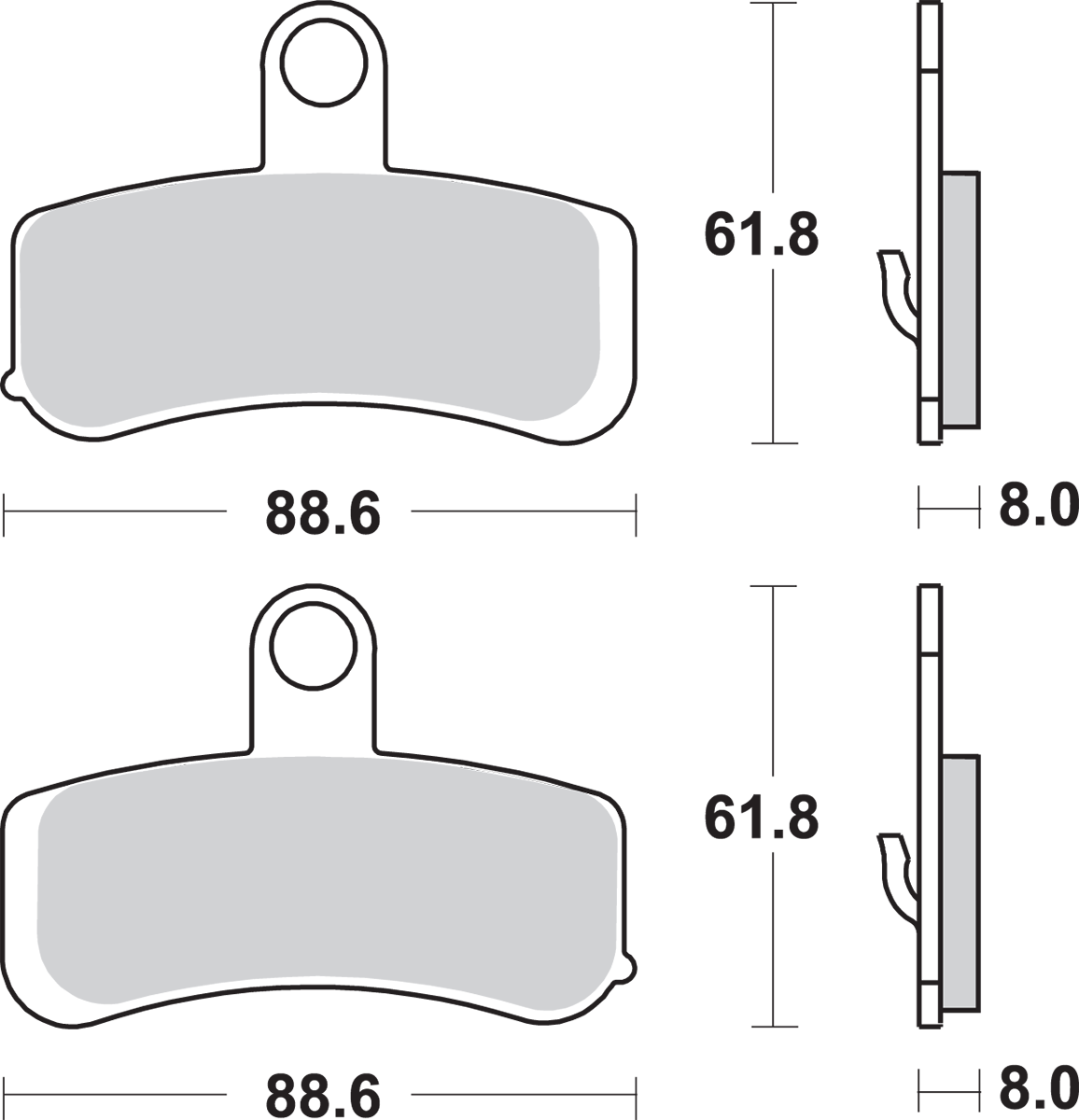 SBS Sintered Brake Pads - Harley-Davidson 853H.HS