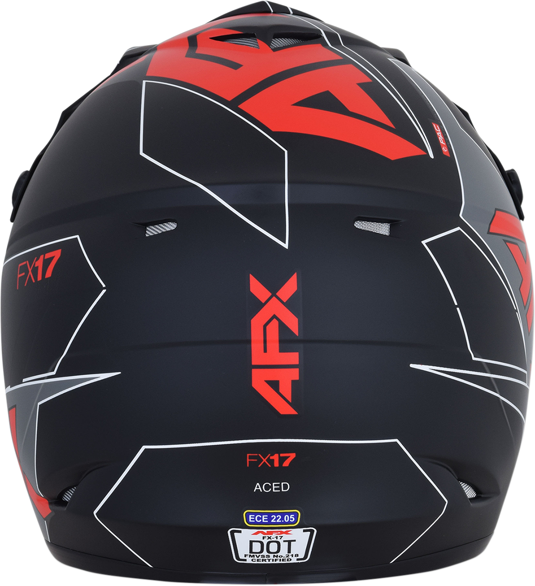 AFX FX-17 Helmet - Aced - Matte Black/Red - Large 0110-6486