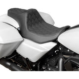 DRAG SPECIALTIES Predator III Seat - Double Diamond - Black - FLT/FLH '23-'24 0801-1918