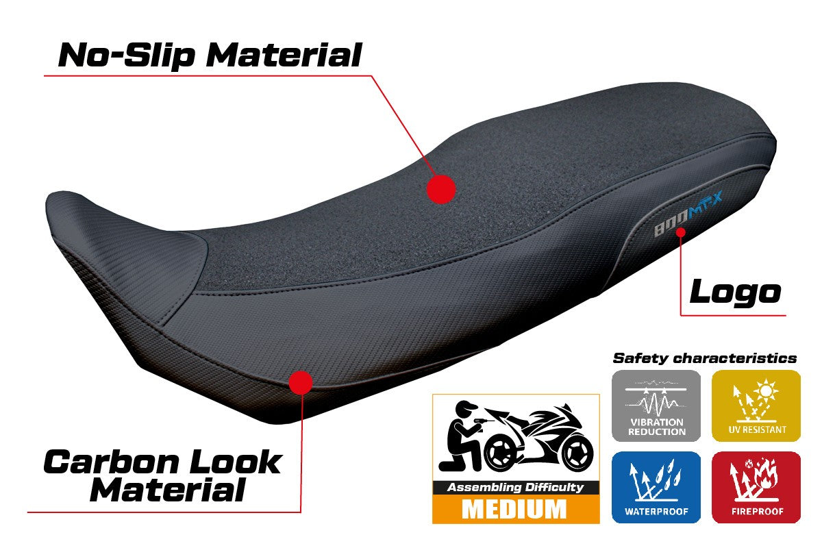 Tappezzeria Italia CF Moto 800 MT X 2025 Seat Cover Ultragrip Black