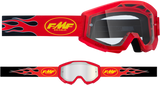 FMF PowerCore Goggles - Flame - Red - Clear F-50050-00008 2601-3004