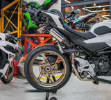 IN STOCK Vandemon CFMOTO single-sided swingarm  450SR-S 2023-2025 Stainless Steel / Titanium High Mount Exhaust System CFMOTO450SRSHMEXHC