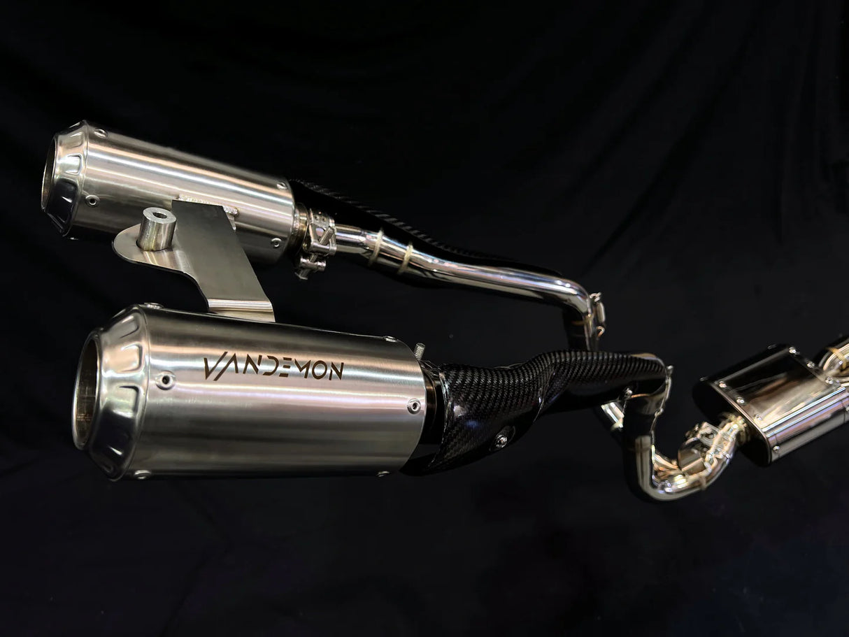 Vandemon CFMOTO 450SR-S Stainless Steel / Titanium High Mount Exhaust System CFMOTO450SRSHMEXHC