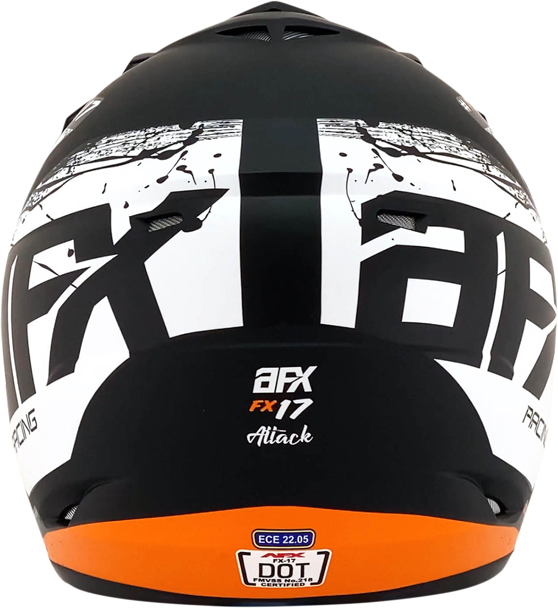 AFX FX-17Y Helmet - Attack - Matte Black/Orange - Medium 0111-1406