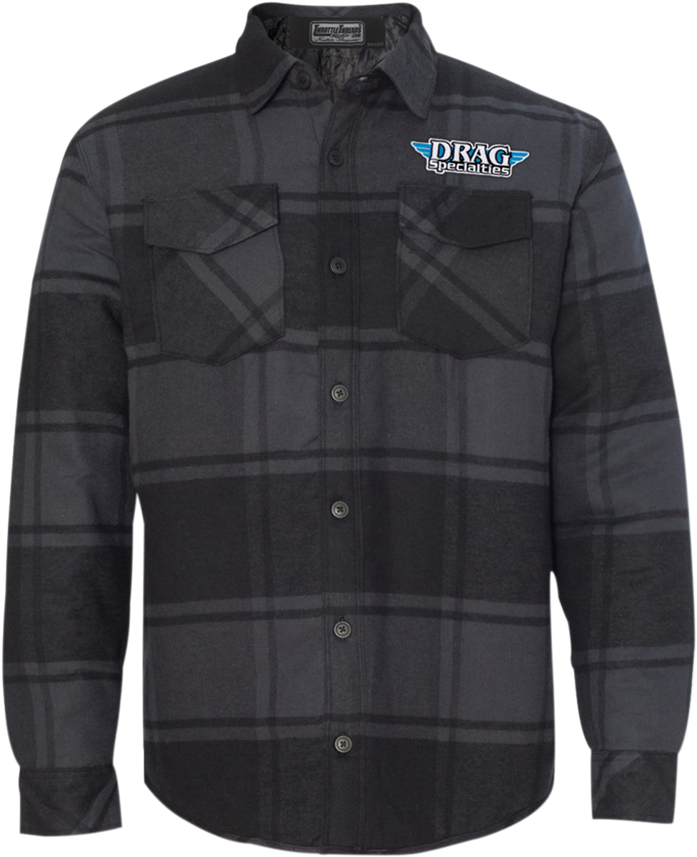 THROTTLE THREADS Drag Specialties Quilted Jacket - Plaid - 3XL DRG24J86BK3R