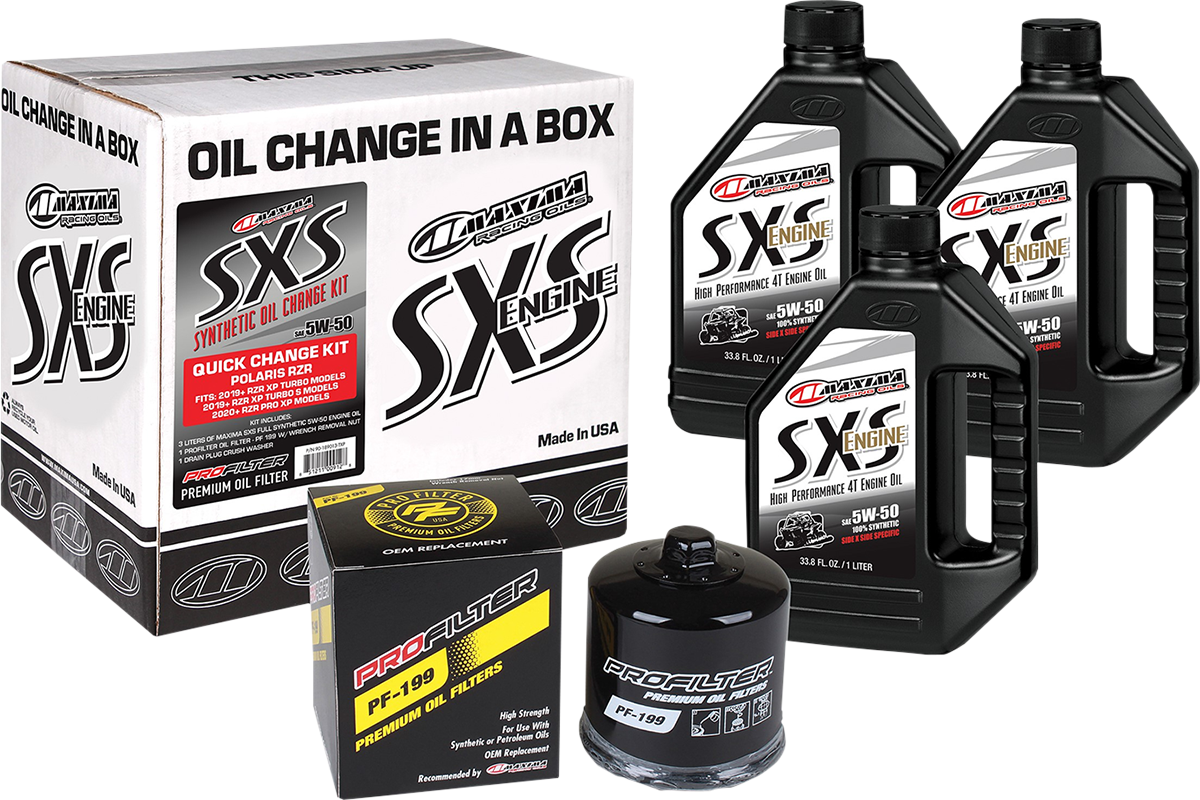 MAXIMA RACING OIL SXS Synthetic Oil Change Kit - Polaris Turbo - 5W-50 90-189013-TXP