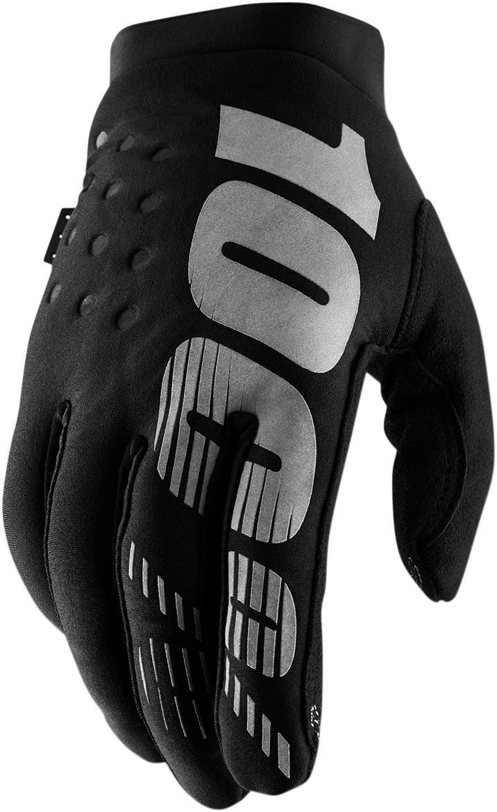 100% Brisker Gloves - Black/Gray - Medium 10003-00001