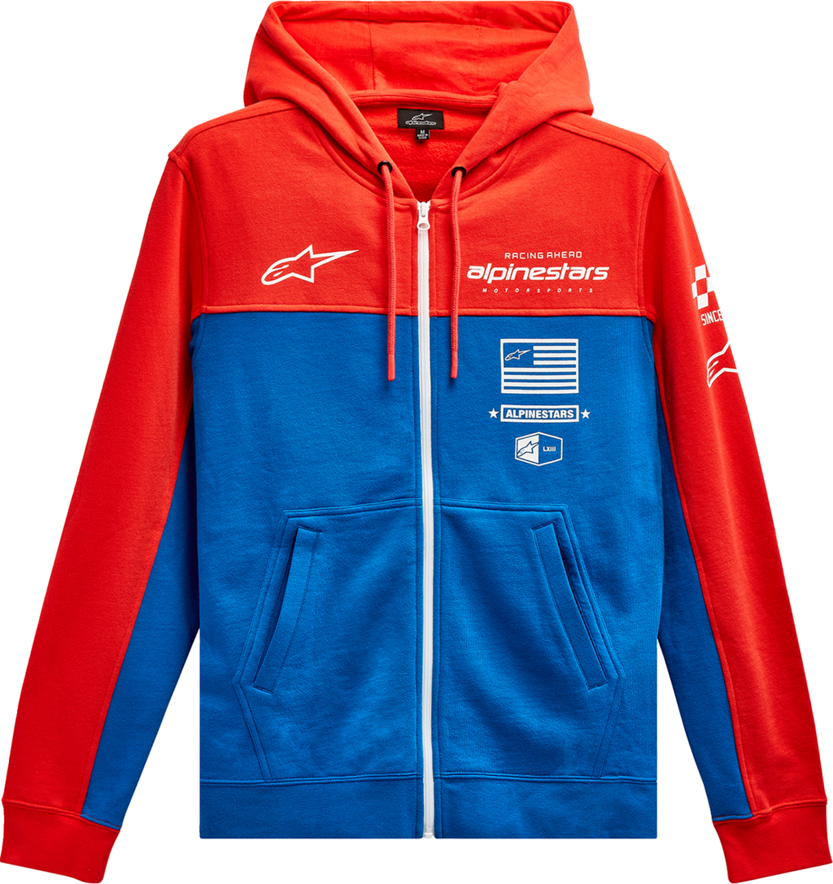 ALPINESTARS H Block Hoodie - Warm Red/Bright Blue - Medium 1213510703171M