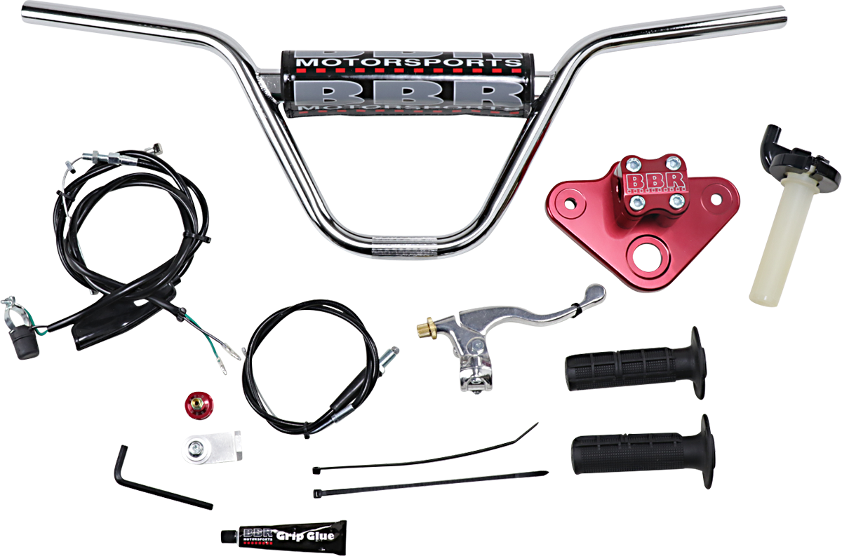 BBR MOTORSPORTS Risers w/ Handlebar - XR/CRF50 - Red 510-HXR-5041