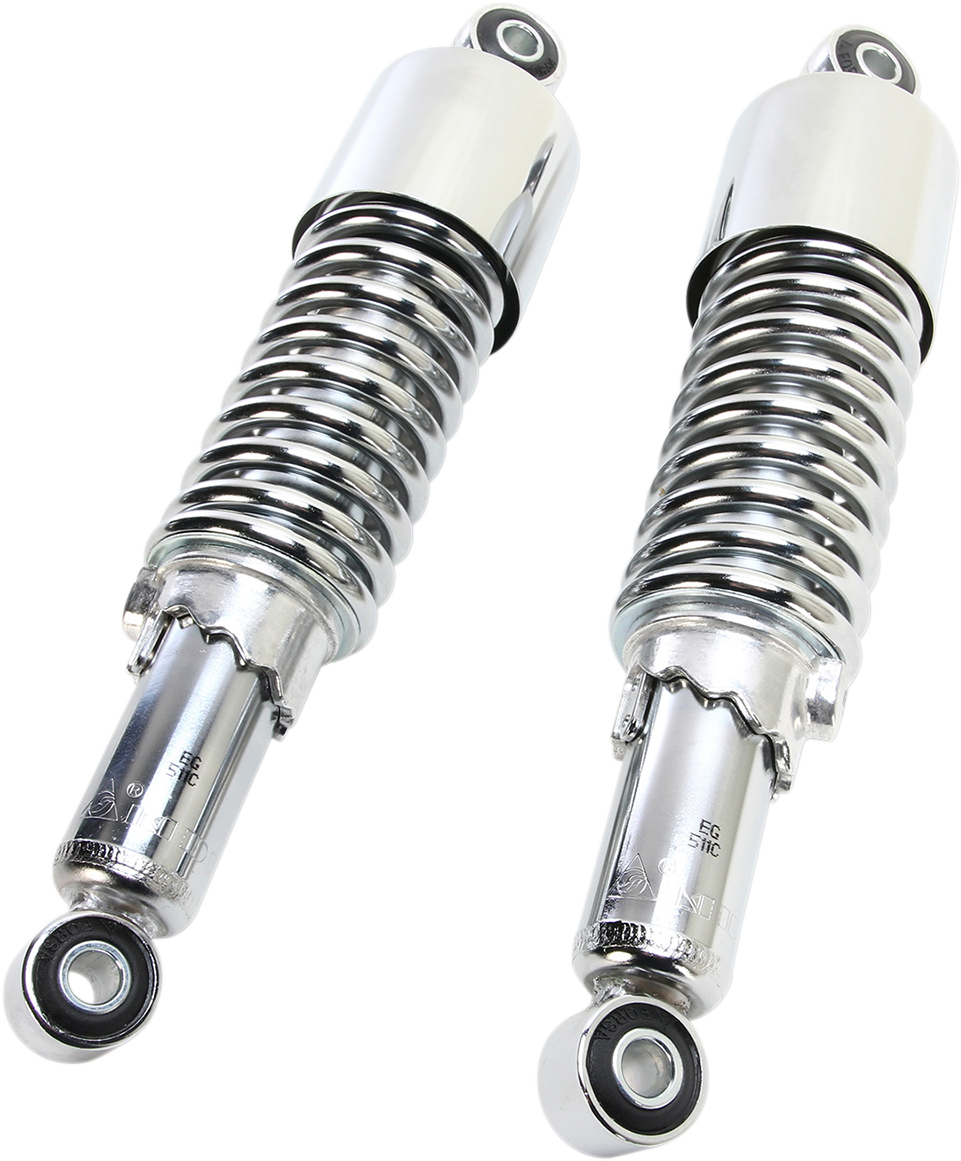 EMGO Custom Shorty Shocks with Shroud - Chrome Body/Chrome Spring Finish - Eye Lowering 17-05693