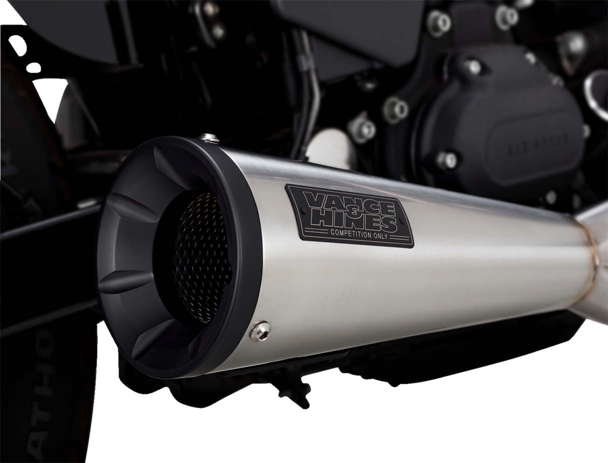 VANCE & HINES 2-into-1 Upsweep Exhaust System - Brushed - Stainless Steel 27325