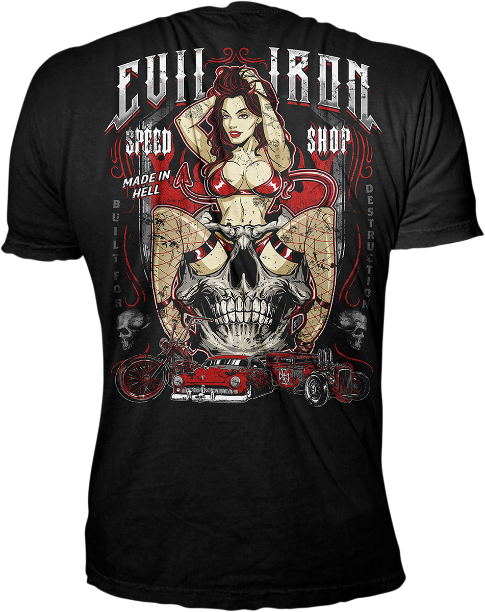 LETHAL THREAT Evil Iron T-Shirt - Black - 2XL LT20893XXL