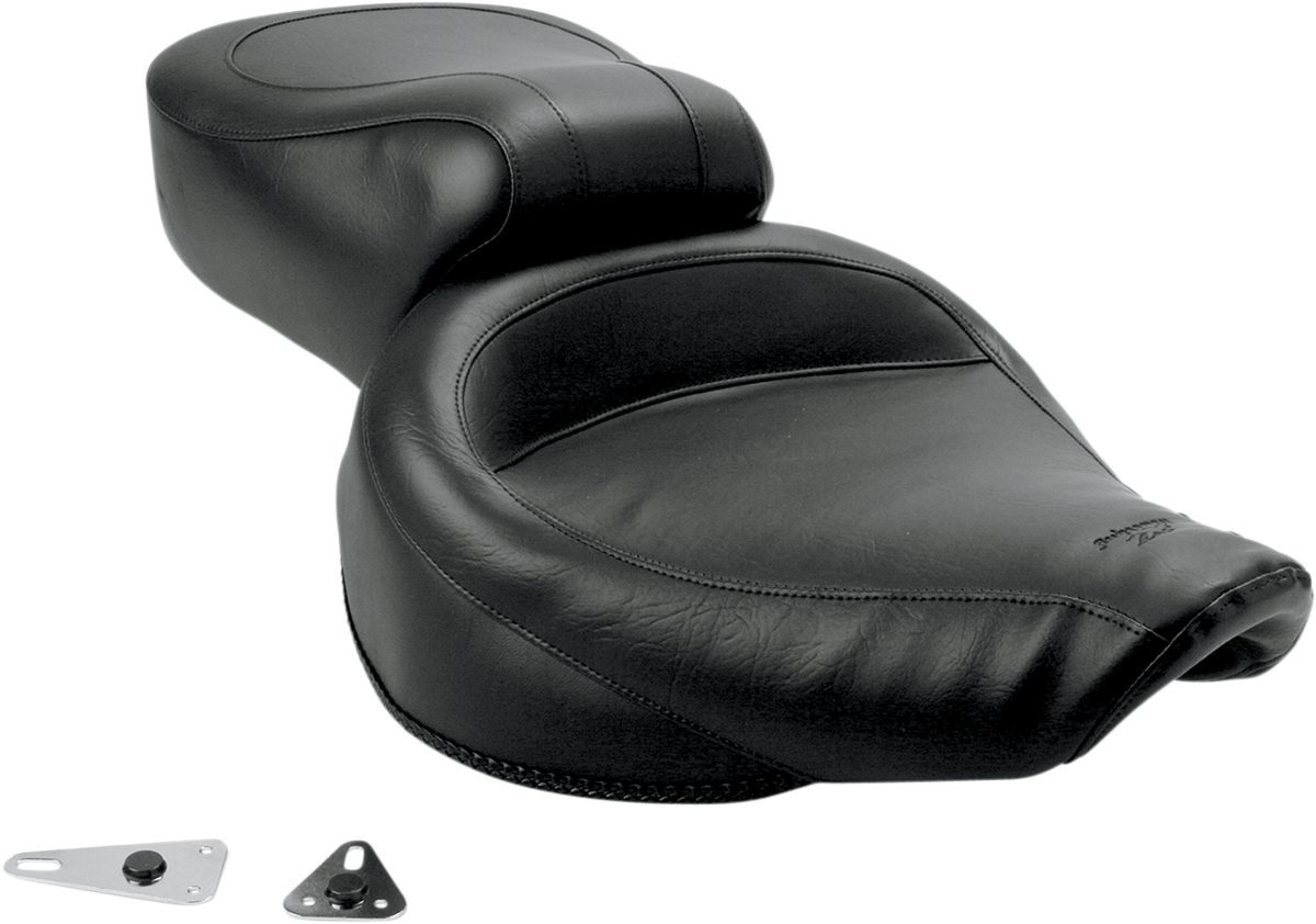 MUSTANG Vintage Style Seat - Wide - Smooth - Black - Dyna 75680