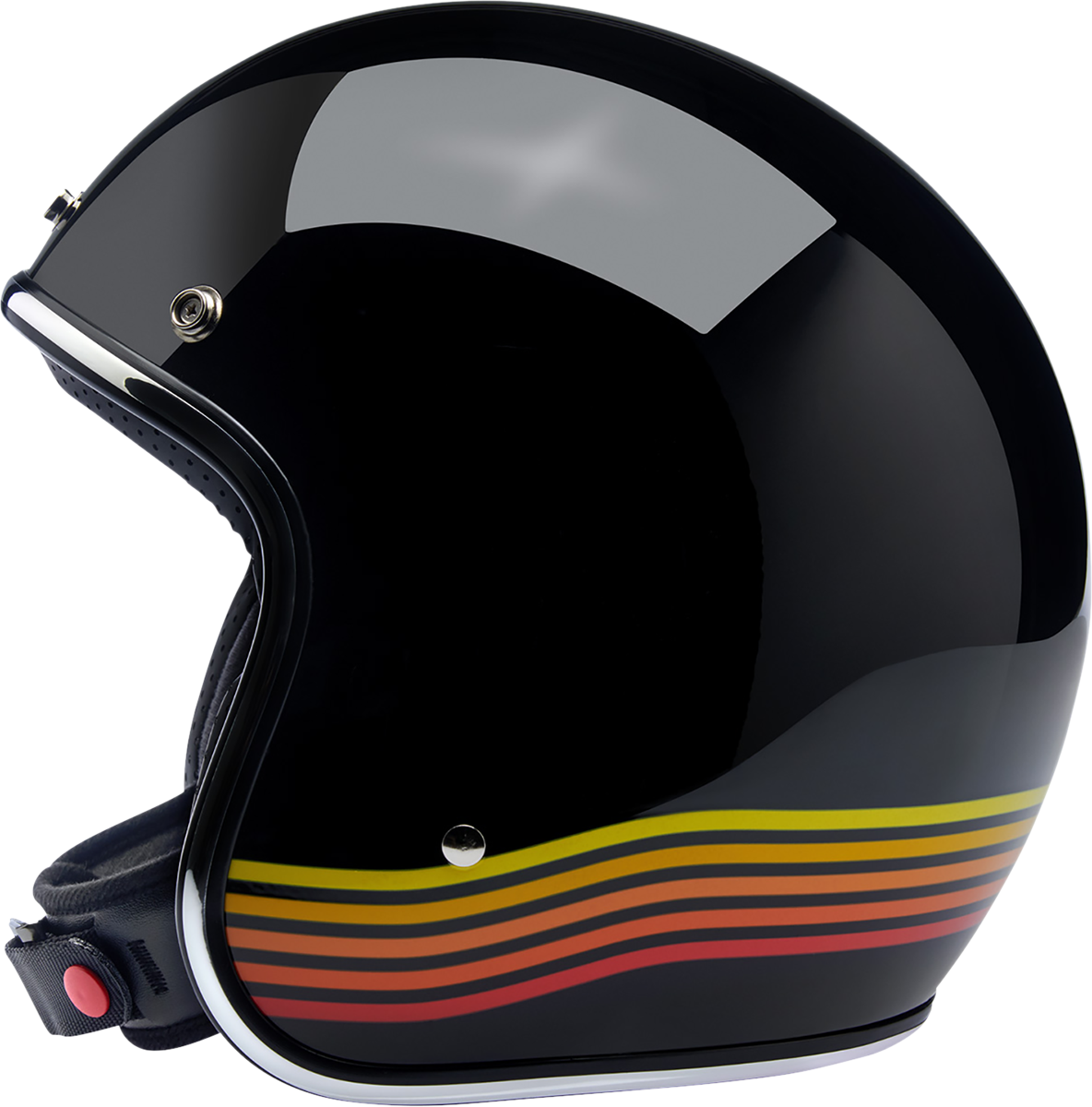 BILTWELL Bonanza Helmet - Gloss Black Spectrum - Medium 1001-536-203