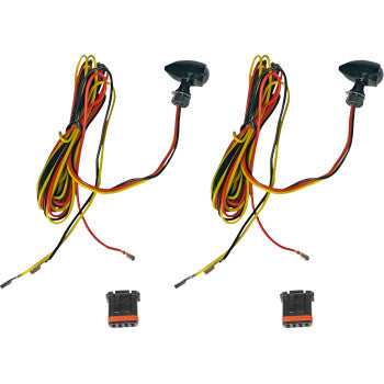 CUSTOM DYNAMICS Micro Turn Signals - Dual - Amber/White - Black CD-MICRO-AR2-B