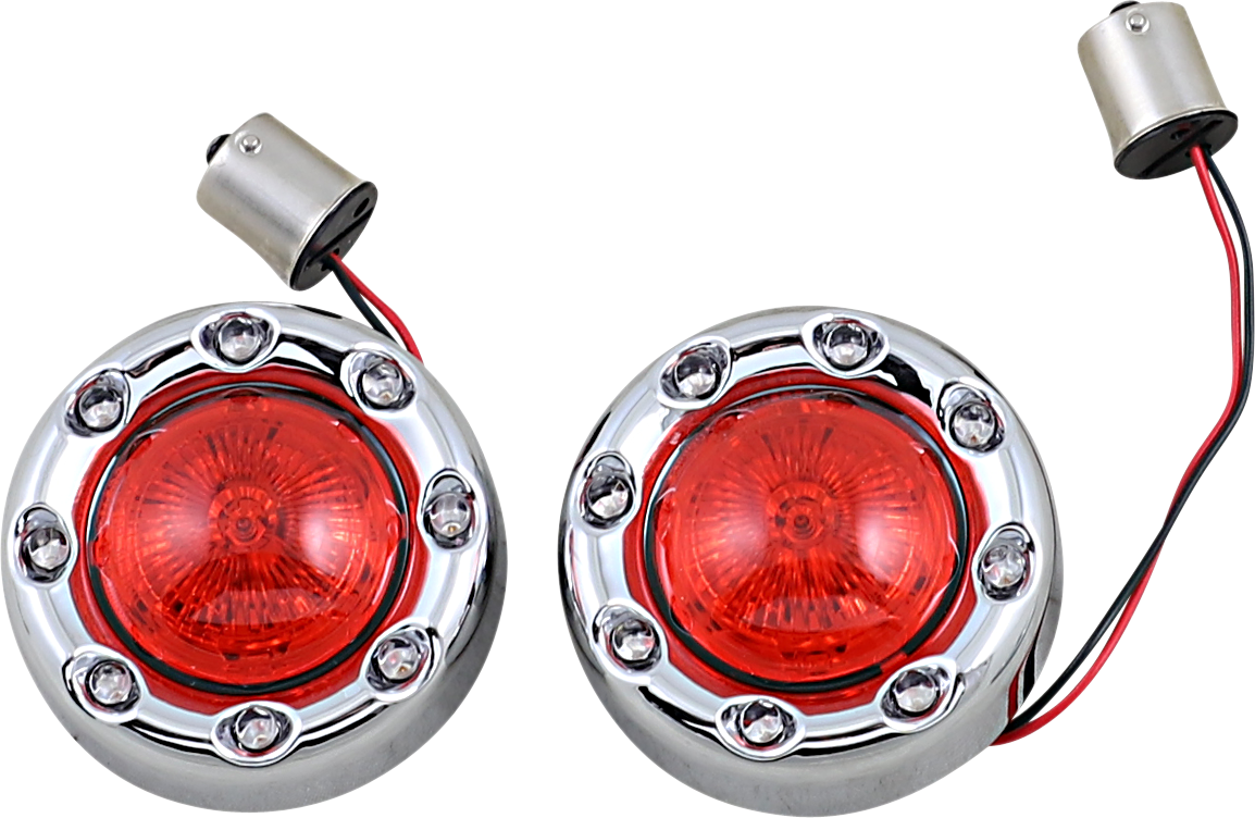 CUSTOM DYNAMICS Bullet Turn Signal 1156 - Chrome - Red Lens PB-BR-RR 56-CR