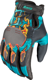 ICON Hooligan™ Munchies Gloves - Teal - Small 3301-4796