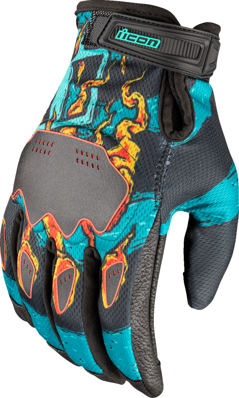 ICON Hooligan™ Munchies Gloves - Teal - Medium 3301-4797