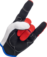 BILTWELL Moto Gloves - Red/White/Blue - Small 1501-1208-002