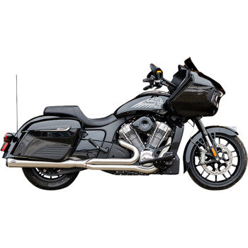 S&S CYCLE 2-into-1 Qualifier Exhaust System - Brushed Stainless Steel - Race Only - Indian with PowerPlus 550-1130