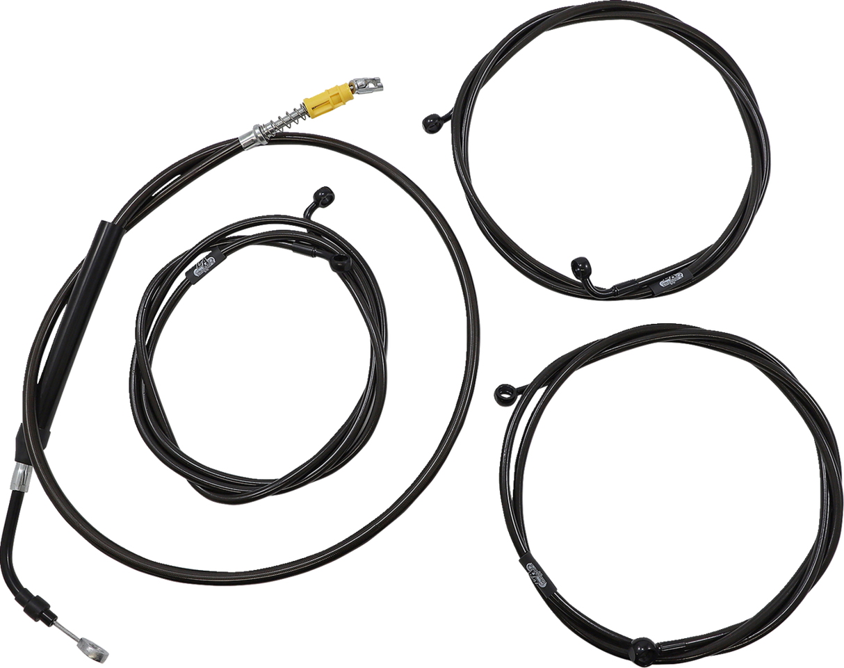 LA CHOPPERS Cable Kit - 18" - 20" Ape Hanger Handlebars - ABS - Midnight LA-8056KT3-19M